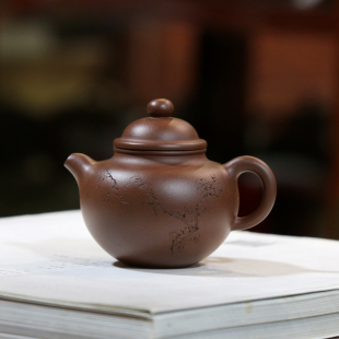 名家纯手工紫砂壶姚可雅王翔刻绘掇球壶正品原矿紫泥小茶壶