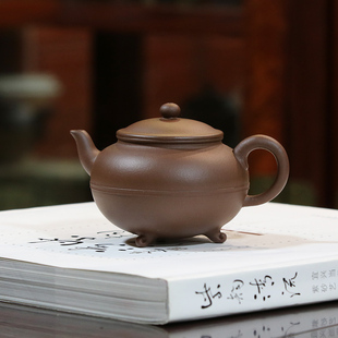 宜兴全手工紫砂壶王静三脚壶原矿紫泥泡茶壶功夫茶具