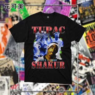 tupac图帕克乐队男女宽松百搭短袖 欧美潮流时尚 纯棉T恤2pac