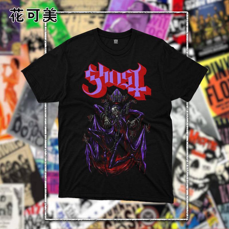 欧美潮流时尚纯棉T恤ghost幽灵乐队男女宽松百搭短袖