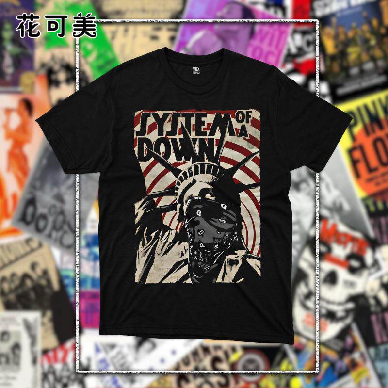 欧美潮流时尚纯棉T恤system of a down乐队男女宽松百搭短袖