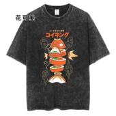 夏季 短袖 t恤男潮牌ins宽松纯棉水洗做旧短袖 2024新款 上衣体恤衫