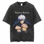 Kaisen Washed Jujutsu shirt水洗做旧短袖 纯棉t恤男嘻哈复古潮