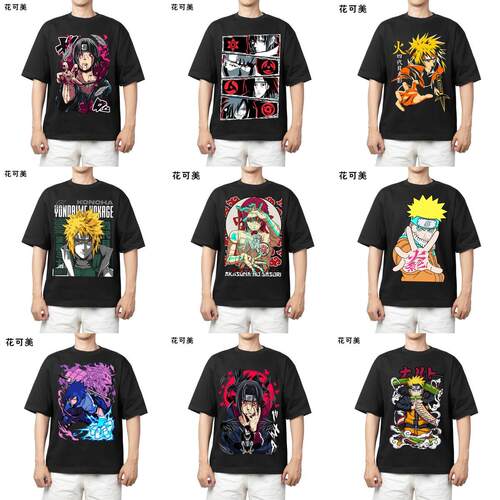 火影naruto日系动漫周边短袖T恤男女上衣夏季宽松二次元