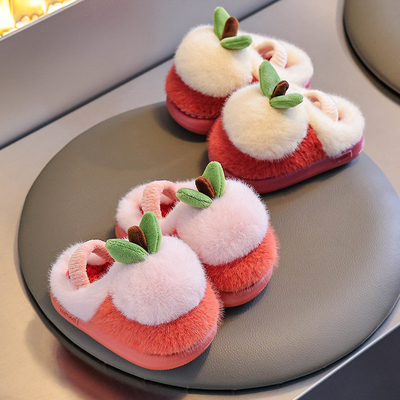 儿童防滑软底家居中小童毛拖鞋冬