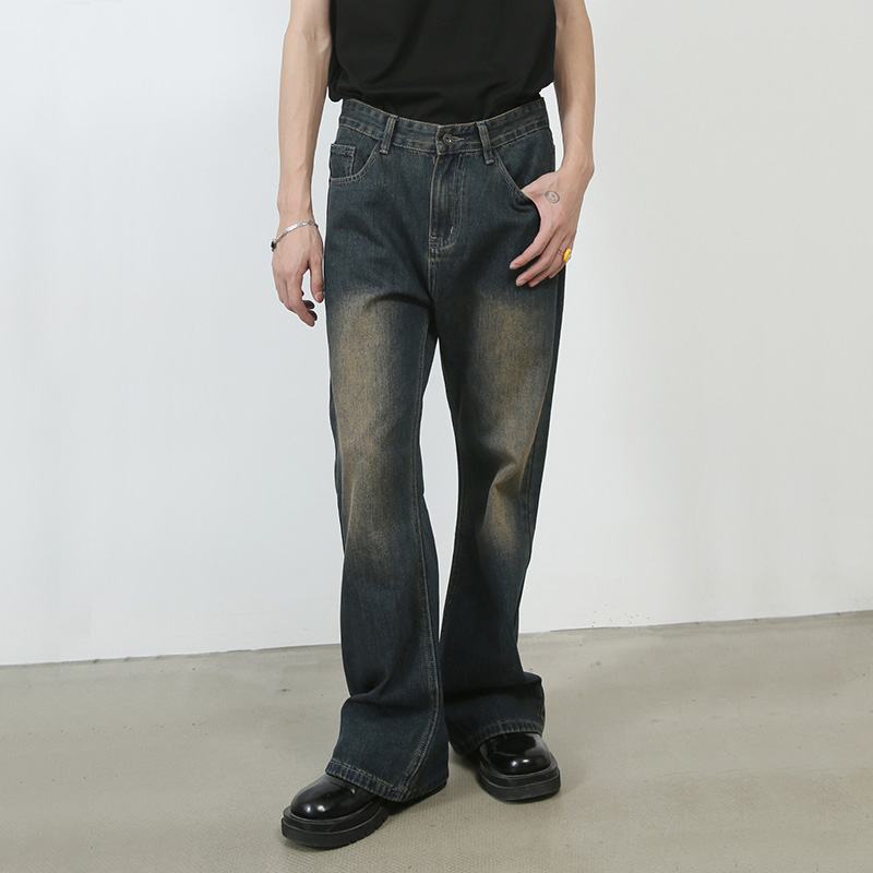 拉链长裤水洗四季喇叭裤牛仔裤