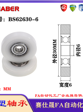 赛仕晟包塑轴承BS62630-6塑料尼龙轴承静音滑轮导向轮轨道轮