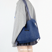 DAY原创单肩斜挎包复古格子牛仔女个性 DAY BYE 小众大容量托特包