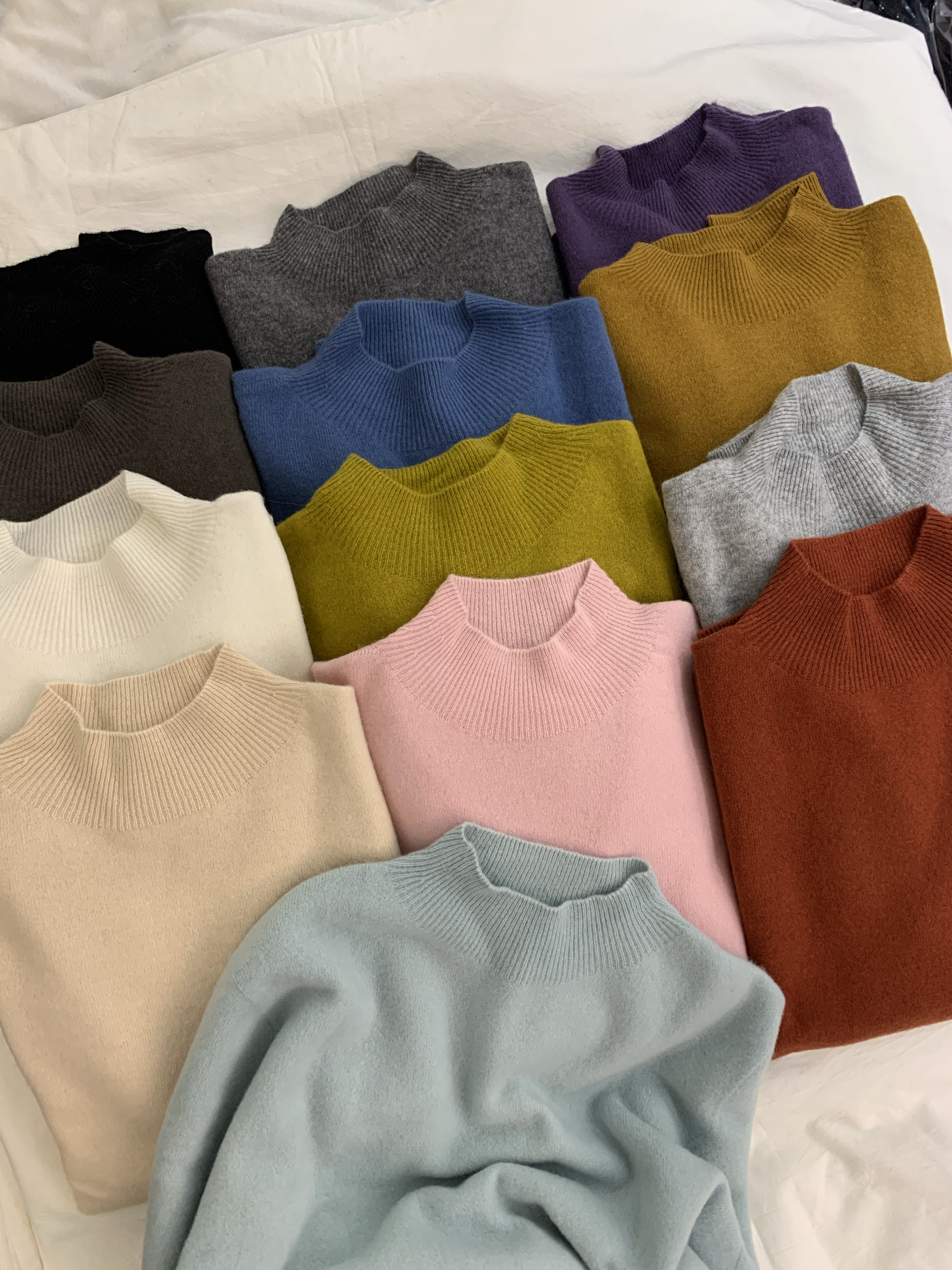 纯羊毛衫针织衫无痕拼接一体立领半高领内搭打底衫气质时尚上衣女