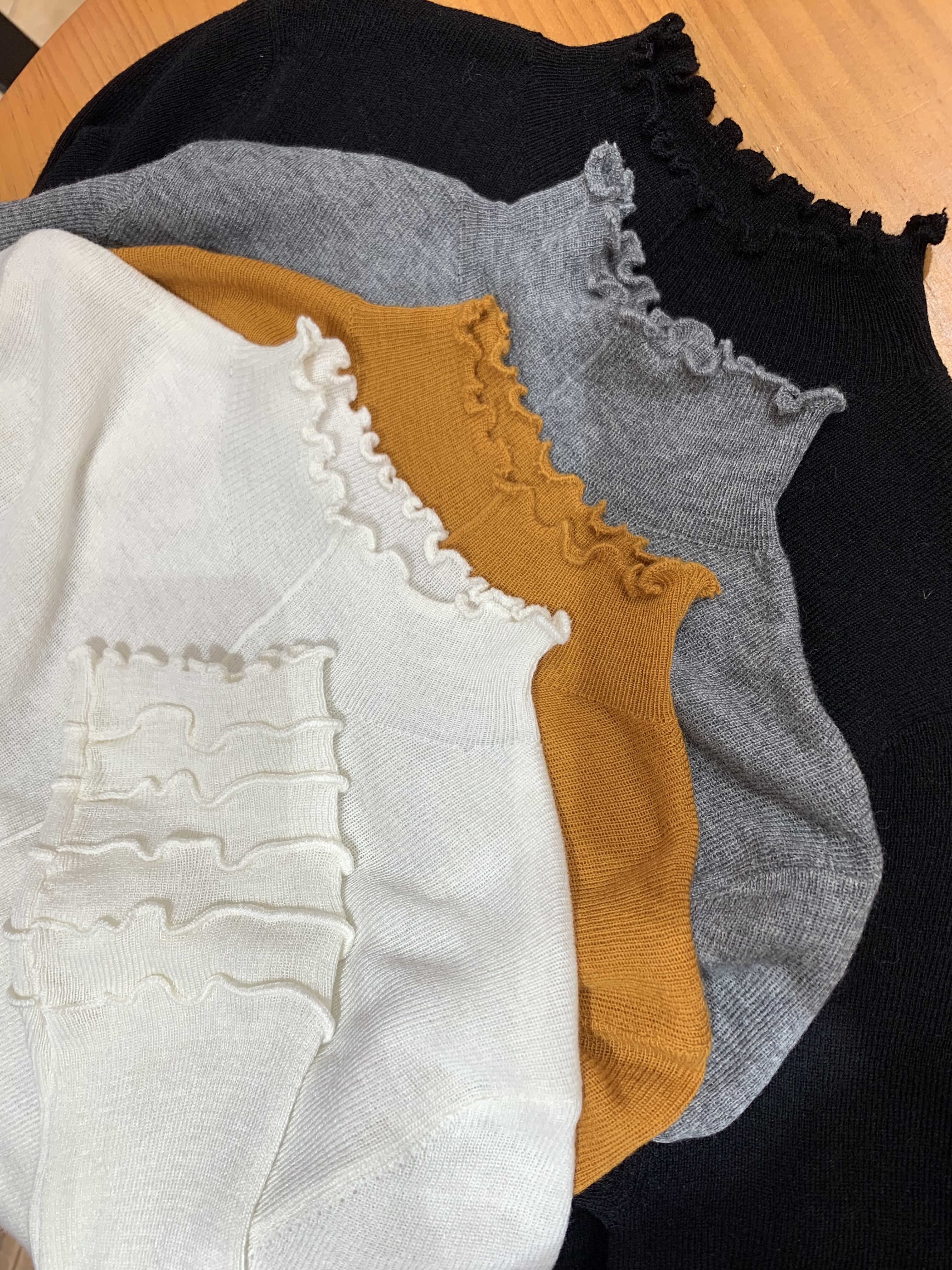 韩版木耳边立领半高领打底衫女秋冬修身显瘦洋气百搭羊毛打底衫女