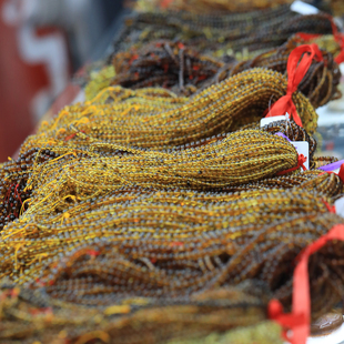 陈万福珠宝天然A缅甸琥珀108粒佛珠工厂批发药珀多圈手串项链个性