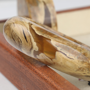 万福缅甸琥珀根珀溶洞一线天59mm手镯正圈宽版民族风妖花纹理