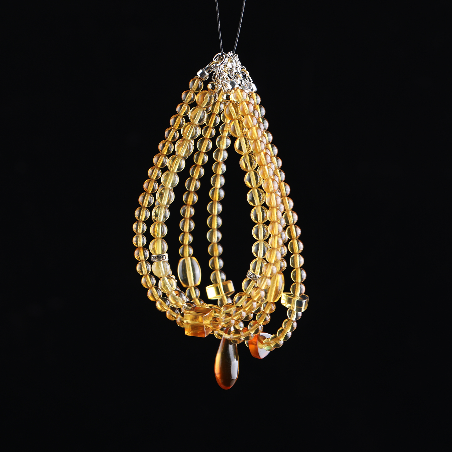 万福天然缅琥珀金珀DIY手链