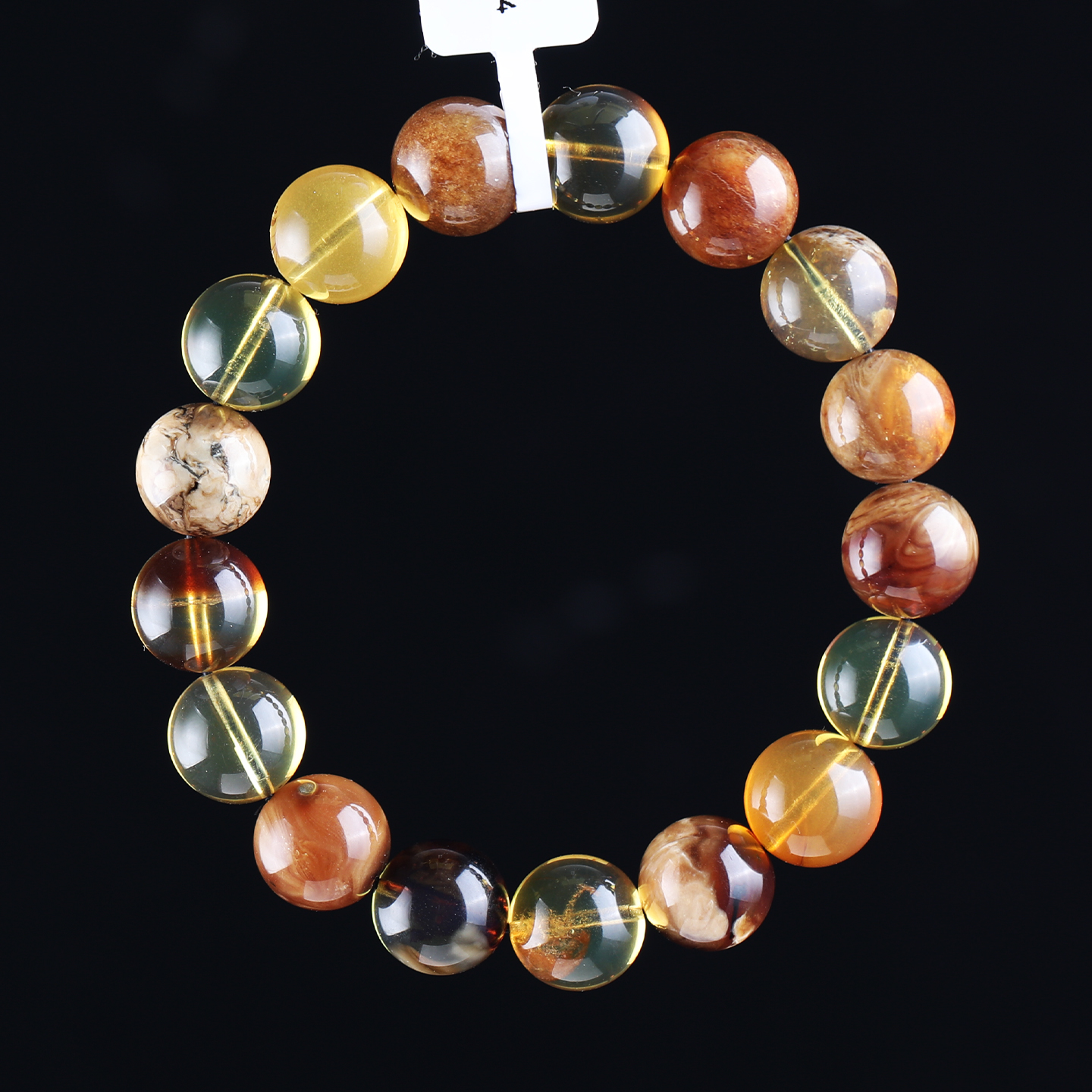 陈万福天然缅甸琥珀多宝圆珠手串蜜蜡血珀茶珀棕珀蓝珀日常通勤