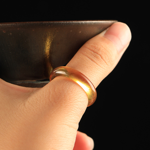 天然缅甸琥珀蜜蜡金珀精致戒圈配饰DIY手工配珠串珠108链手串文玩