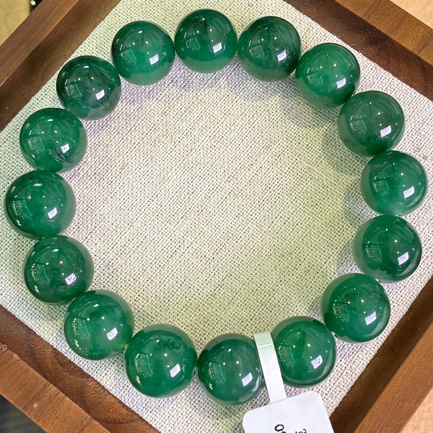 陈万福珠宝天然非洲翠A货珠串果绿冰飘花糯种满色DIY款精美手串