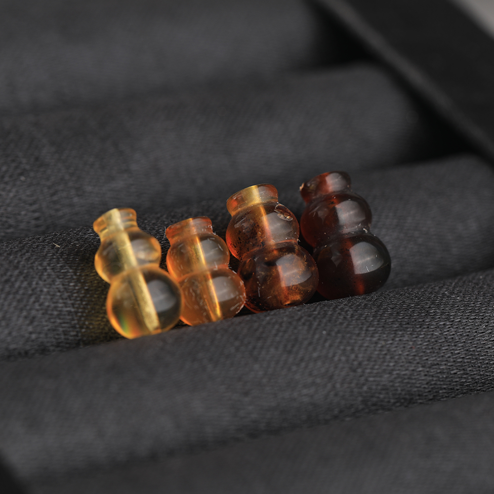 萬福緬甸琥珀金藍珀葫蘆珠