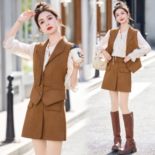 修身 已出货春装 韩版 麂皮马甲女小个子短款 复古显瘦坎肩上衣 新品