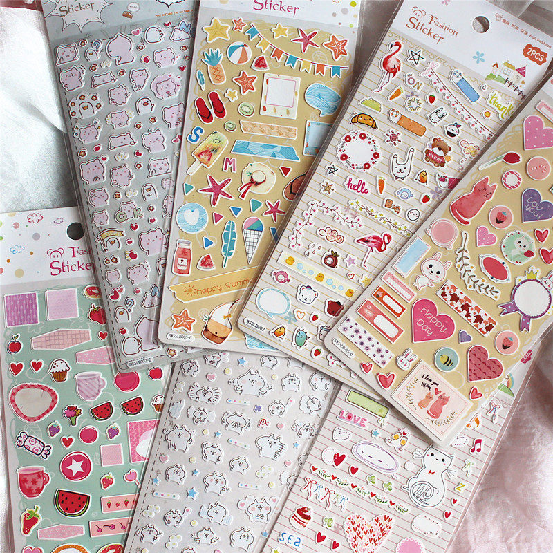 diy手账组合贴纸 对话框表情心情日记相册pvc平面双张入小粘贴画