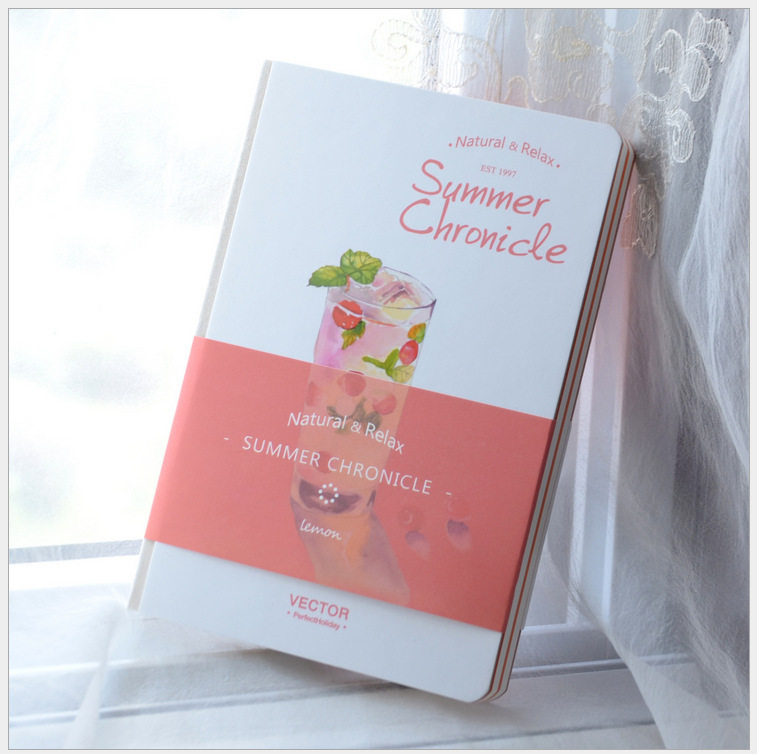 小清新果汁限量版手绘手帐笔记本 创意裸装学生日记夏日心情