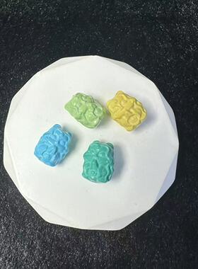 菱镁矿松石九尾狐天地孔隔珠挂坠手工DIY手串文玩流苏饰品配饰