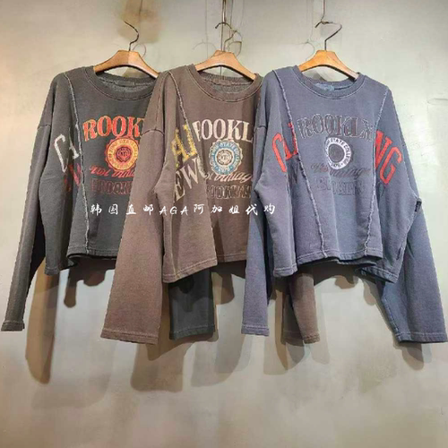 韩国直邮AGA复古印字潮卫衣