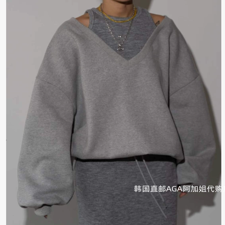 韩国直邮AGA阿加姐代购2色卫衣