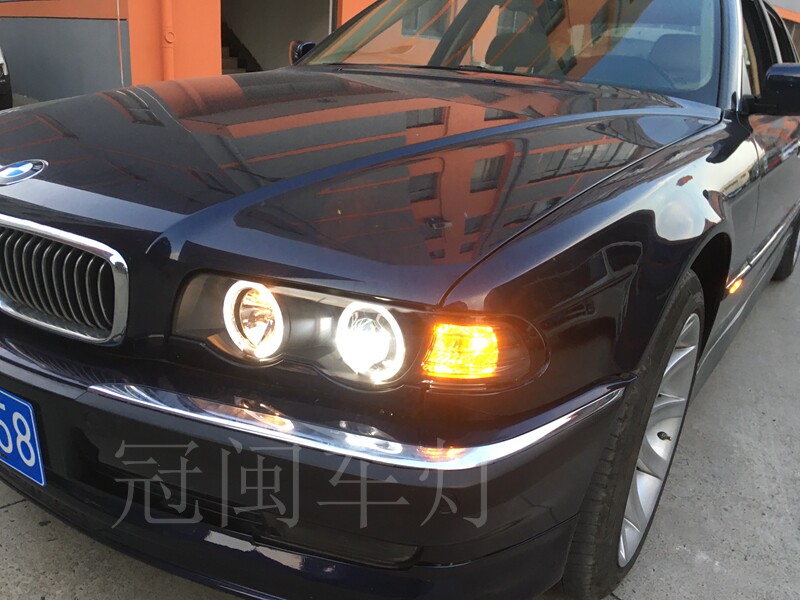 秀山专用于宝马E38 车灯总成 改装LED大灯 LED天使眼大灯