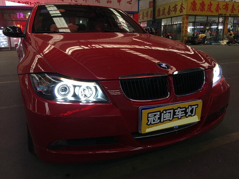 秀山 宝马3系E90/318i/320i天使眼大灯 双光透镜大灯总成