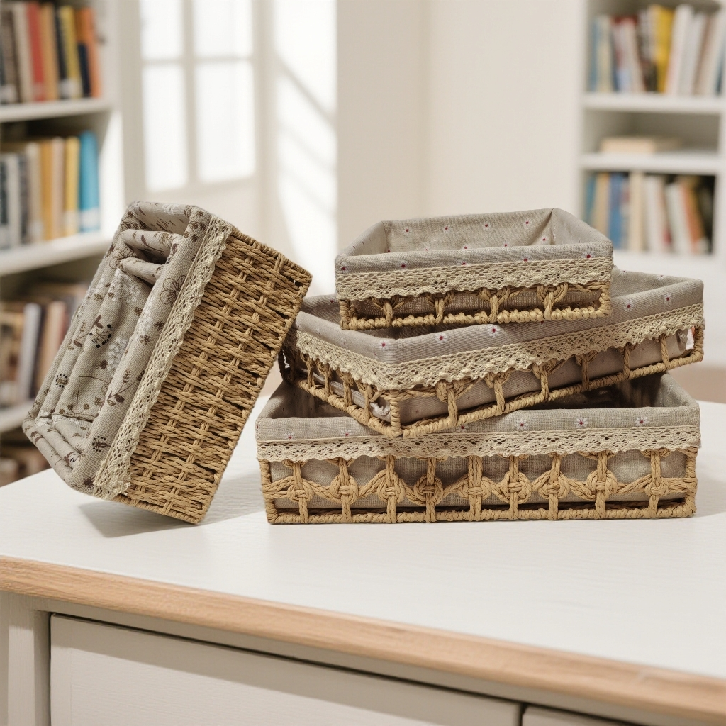 精编桌面收纳盒客厅抽屉大收纳筐