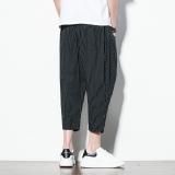 2025夏季新款风休闲裤男宽松七分裤潮流大码小脚哈伦裤K96P40，男装牛仔裤，星座220-2