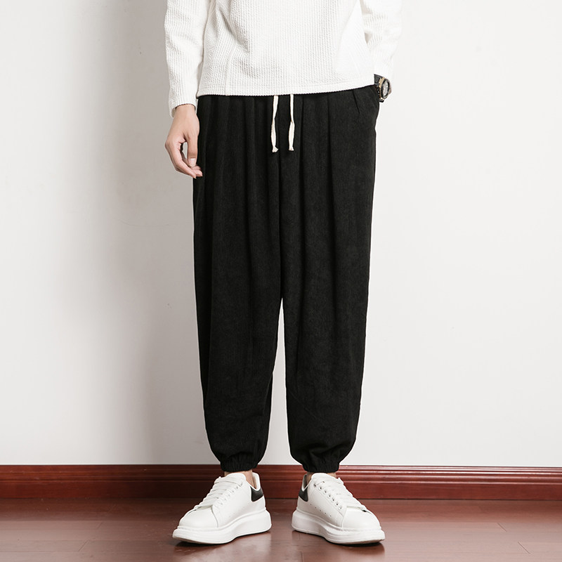 秋冬灯芯绒休闲裤男风宽松束脚哈伦裤潮日系大码长裤K110P45,男装休闲裤,星座220-2