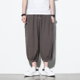 2025夏季冰丝七分裤男风宽松大码休闲裤潮流束脚哈伦裤K97P45，男装牛仔裤，星座220-2