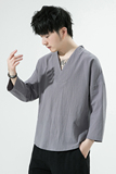 春夏风七分袖T恤男宽松大码新中式汉服潮时尚半袖t恤AC03P25，男装T恤，星座220-2