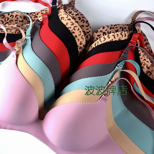 薄杯透气大码 无痕70E70F70G75E灰大红色豹纹内衣文 B杯学生一片式