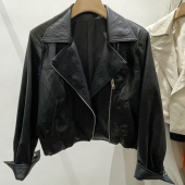 蛋白皮皮衣外套女2026春新款 韩系休闲设计感百搭显瘦翻领夹克上衣