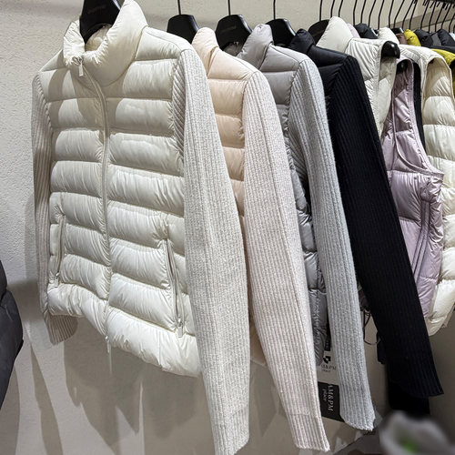 高级感95白鸭绒针织袖轻薄羽绒服