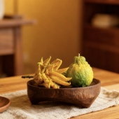 纯实木名宿房间佛手柑托盘果盘桌面装 设计 饰品摆件摆设高颜值软装