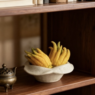 现代简约放佛手柑的托盘玄关鞋柜果盘专用底座器皿高脚高颜值室内