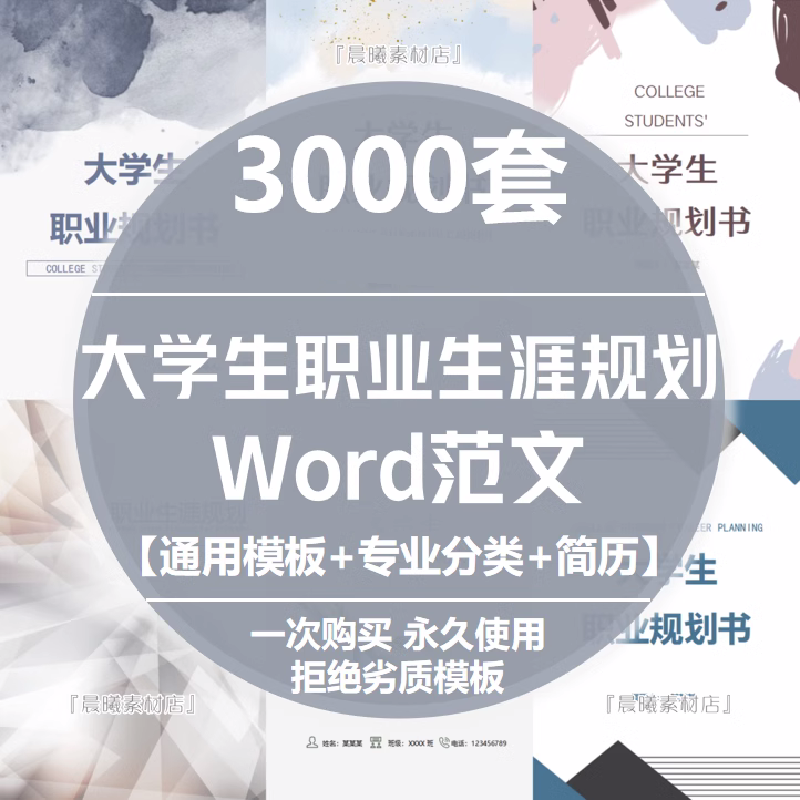 大学生职业生涯规划书word模板范文工作就业求职指导发展计划