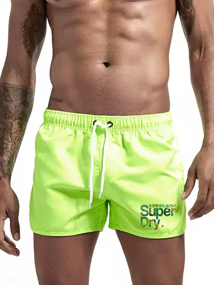 Summer Thin Quick-Drying Shorts Super Dry Printed Shorts Men's Trendy Versatile Casual Three-Quarter Pants with Inner Mesh