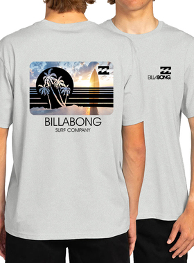澳洲Billabong冲浪运动休闲短袖T恤正反面印花纯棉圆领潮男士短t