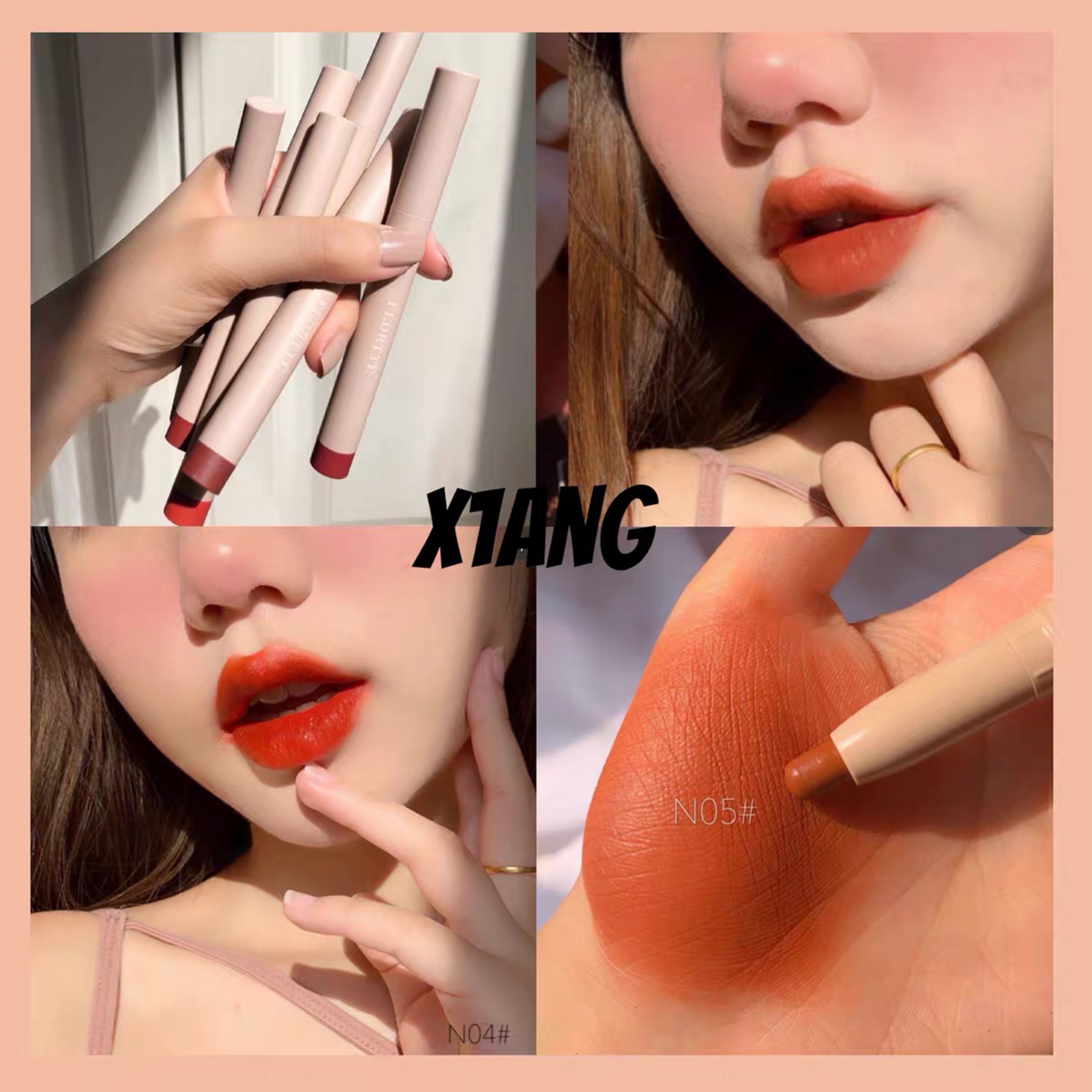 姨妈色口红复古红防水酒红色口红唇笔/唇线笔