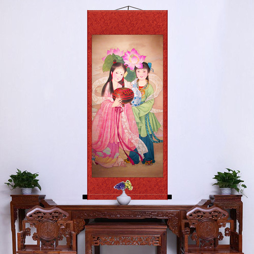 和和美美防水防潮字画人物画包邮