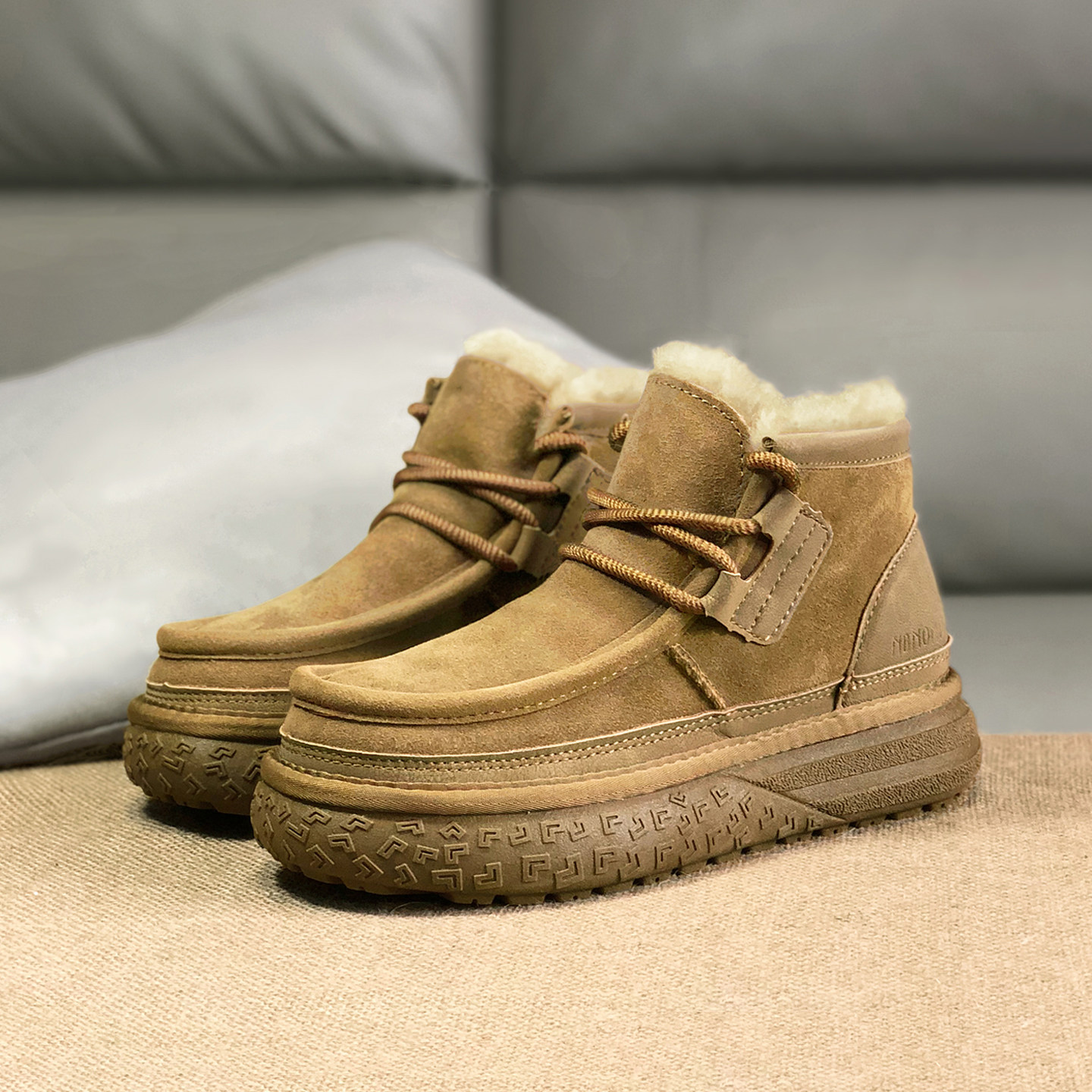 纯羊毛雪地靴男皮毛一体冬季新款真皮加绒保暖防滑厚东北棉鞋短靴,流行男鞋,时尚雪地靴,淘宝优惠券,粉丝福利购,淘宝优惠卷