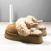 冬季 雪地靴 皮毛一体包头拖外穿毛毛鞋 羊毛拖鞋 女真皮厚底2025新款