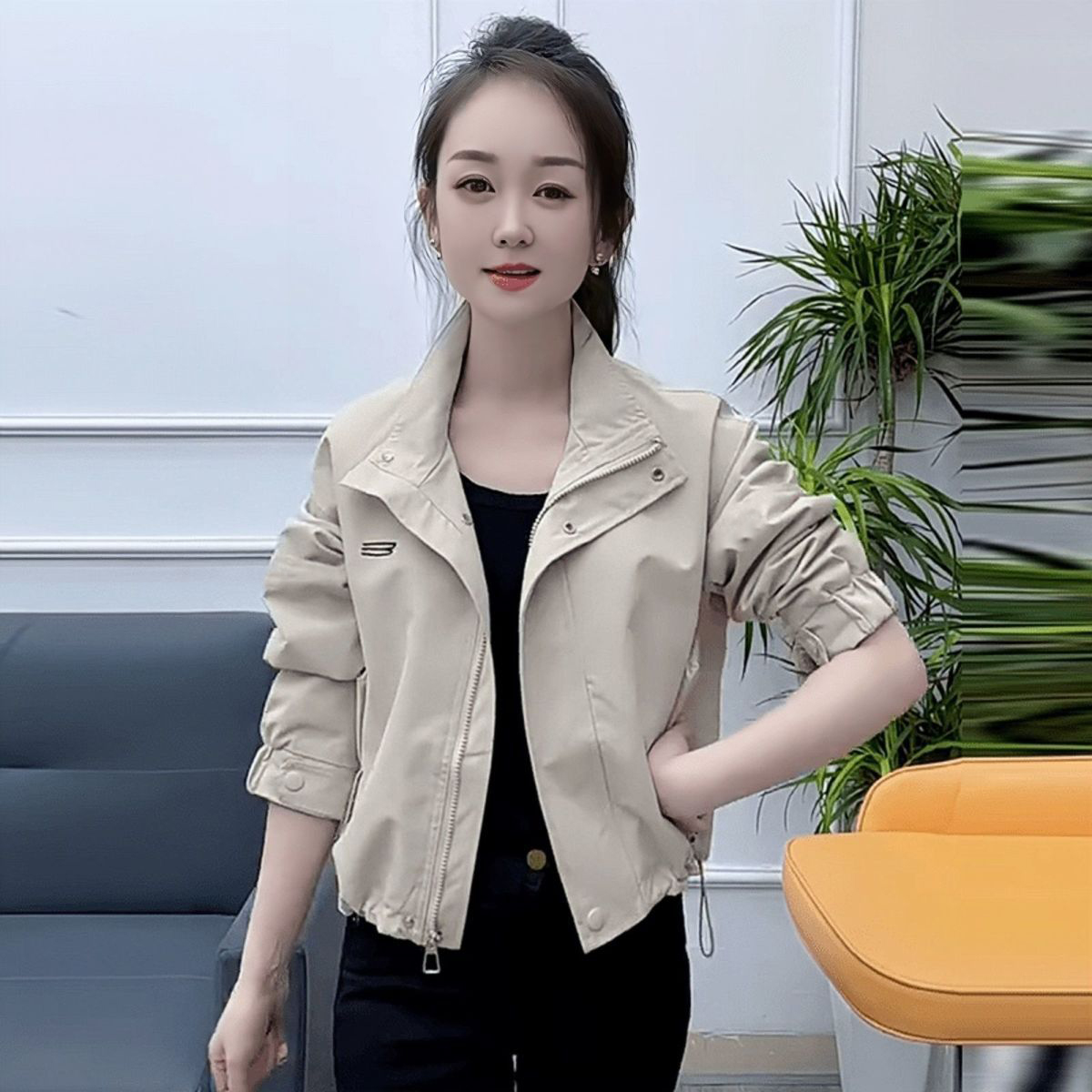 高级感夹克短外套女春秋2025秋季新款时尚洋气减龄拉链小个子上衣