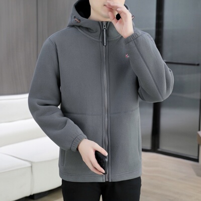 新款男装夹克摇粒绒外套秋冬季加绒加厚户外休闲保暖抓绒衣男款