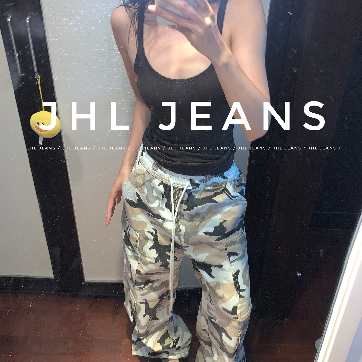 jhl工装裤四季迷彩色块休闲裤