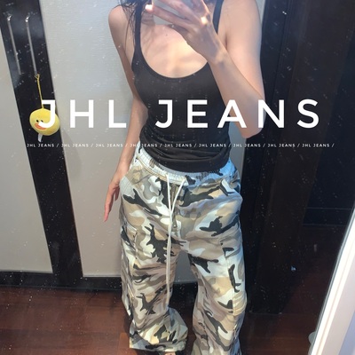 jhl工装裤四季迷彩色块休闲裤